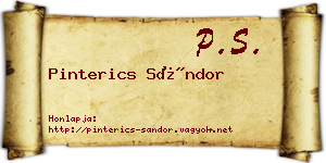 Pinterics Sándor névjegykártya