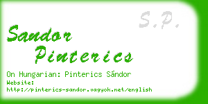 sandor pinterics business card