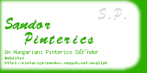 sandor pinterics business card